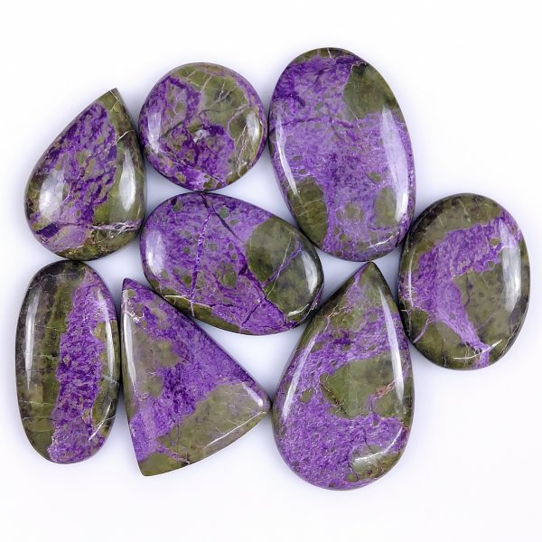 8 Pcs 187Cts Natural Purple Stichtite Cabochon Gemstone Lot Mix Shape &amp; Size 36x20 20x20mm#6130