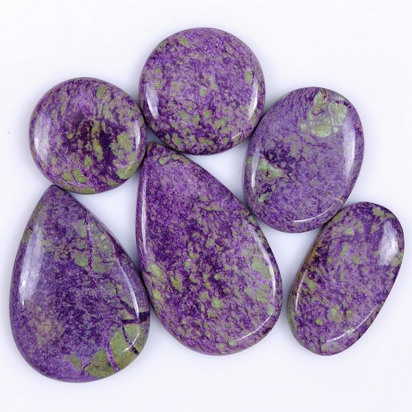 6 Pcs 157Cts Natural Purple Stichtite Cabochon Gemstone Lot Mix Shape &amp; Size 45x26 22x22mm#6131