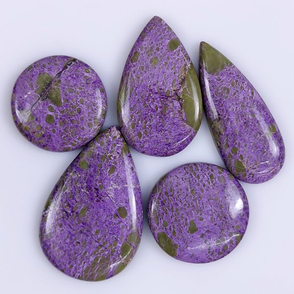 5 Pcs 96Cts Natural Purple Stichtite Cabochon Gemstone Lot Mix Shape &amp; Size 36x24 22x22mm#6133