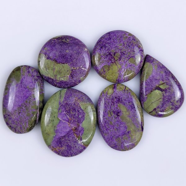 6 Pcs 126Cts Natural Purple Stichtite Cabochon Gemstone Lot Mix Shape &amp; Size 30x16 22x22mm#G-1769