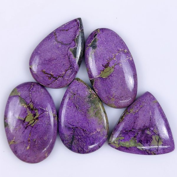5 Pcs 132Cts Natural Purple Stichtite Cabochon Gemstone Lot Mix Shape &amp; Size 35x22 32x22mm#6142