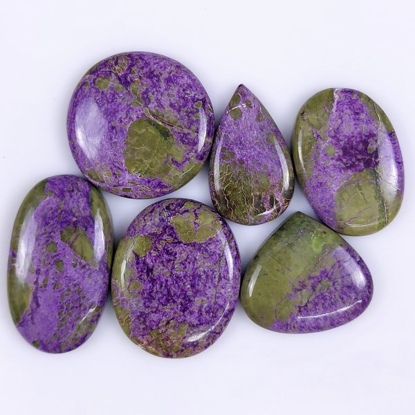 6 Pcs 156Cts Natural Purple Stichtite Cabochon Gemstone Lot Mix Shape &amp; Size 27x27 22x22mm#6143