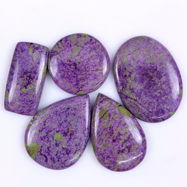 5 Pcs 184Cts Natural Purple Stichtite Cabochon Gemstone Lot Mix Shape &amp; Size 40x30 27x27mm#6144