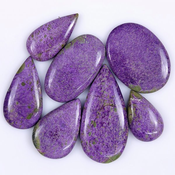7 Pcs 132Cts Natural Purple Stichtite Cabochon Gemstone Lot Mix Shape &amp; Size 42x20 20x15mm#6146