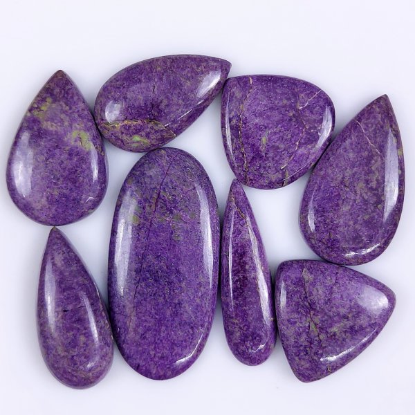 8 Pcs 120Cts Natural Purple Stichtite Cabochon Gemstone Lot Mix Shape &amp; Size 40x20 22x22mm#6149