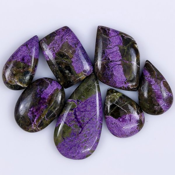 7 Pcs 104Cts Natural Purple Stichtite Cabochon Gemstone Lot Mix Shape &amp; Size 35x18 22x12mm#6150