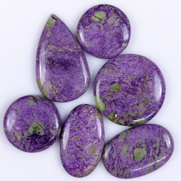 6 Pcs 120Cts Natural Purple Stichtite Cabochon Gemstone Lot Mix Shape &amp; Size 28x28 20x20mm#6152