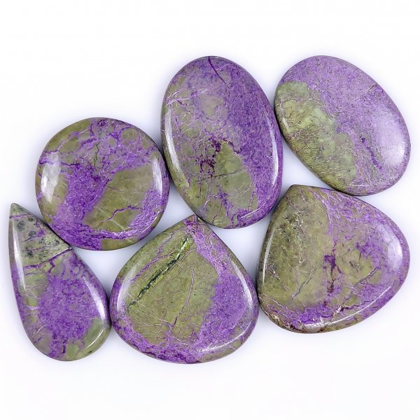 6 Pcs 136Cts Natural Purple Stichtite Cabochon Gemstone Lot Mix Shape &amp; Size 32x30 25x25mm#G-1787