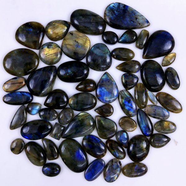 56pc 1653Cts Labradorite Cabochon Multifire Healing Crystal For Jewelry Supplies, Labradorite Necklace Handmade Wire Wrapped Gemstone Pendant 50x30 18x9mm#6251