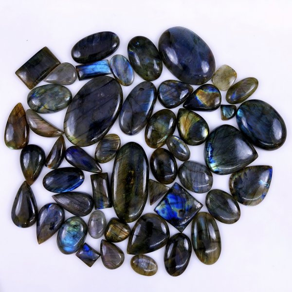 47pc 1805Cts Labradorite Cabochon Multifire Healing Crystal For Jewelry Supplies, Labradorite Necklace Handmade Wire Wrapped Gemstone Pendant 58x35 12x12mm#6264