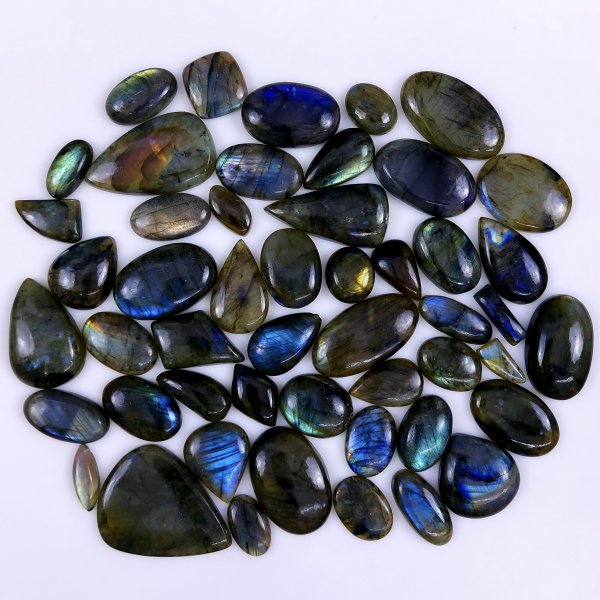 50pc 1642Cts Labradorite Cabochon Multifire Healing Crystal For Jewelry Supplies, Labradorite Necklace Handmade Wire Wrapped Gemstone Pendant 48x36 18x9mm#6267