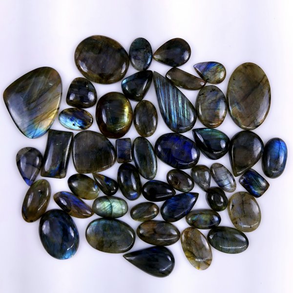 45pc 1673Cts Labradorite Cabochon Multifire Healing Crystal For Jewelry Supplies, Labradorite Necklace Handmade Wire Wrapped Gemstone Pendant 55x40 20x15mm#6270