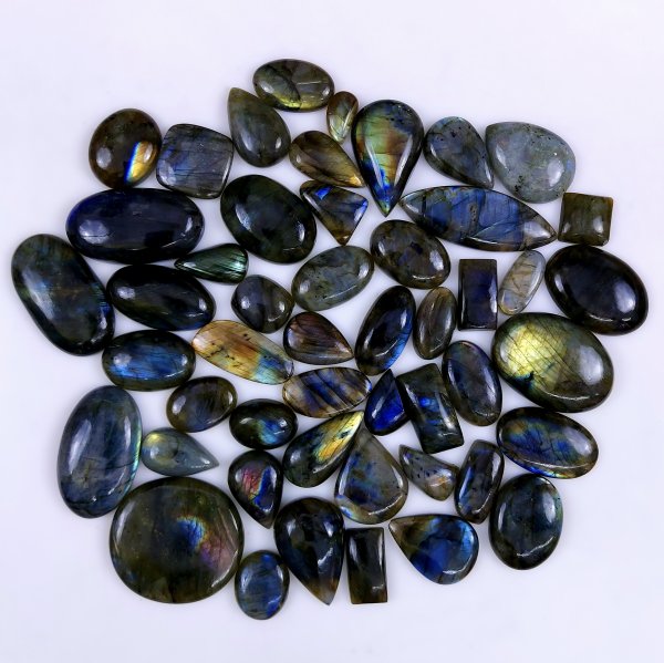 49pc 1760Cts Labradorite Cabochon Multifire Healing Crystal For Jewelry Supplies, Labradorite Necklace Handmade Wire Wrapped Gemstone Pendant 44x44 17x10 mm#6283