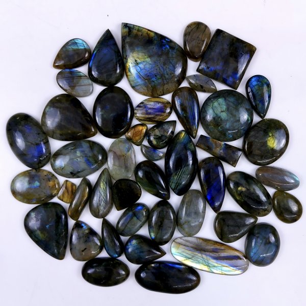 44pc 1665Cts Labradorite Cabochon Multifire Healing Crystal For Jewelry Supplies, Labradorite Necklace Handmade Wire Wrapped Gemstone Pendant 56x40 16x10mm#6289