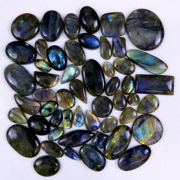 52pc 1706Cts Labradorite Cabochon Multifire Healing Crystal For Jewelry Supplies, Labradorite Necklace Handmade Wire Wrapped Gemstone Pendant 50x40  16x11mm#6292