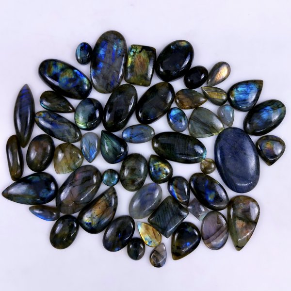 50pc 1619Cts Labradorite Cabochon Multifire Healing Crystal For Jewelry Supplies, Labradorite Necklace Handmade Wire Wrapped Gemstone Pendant 50x30 18x12mm#6296