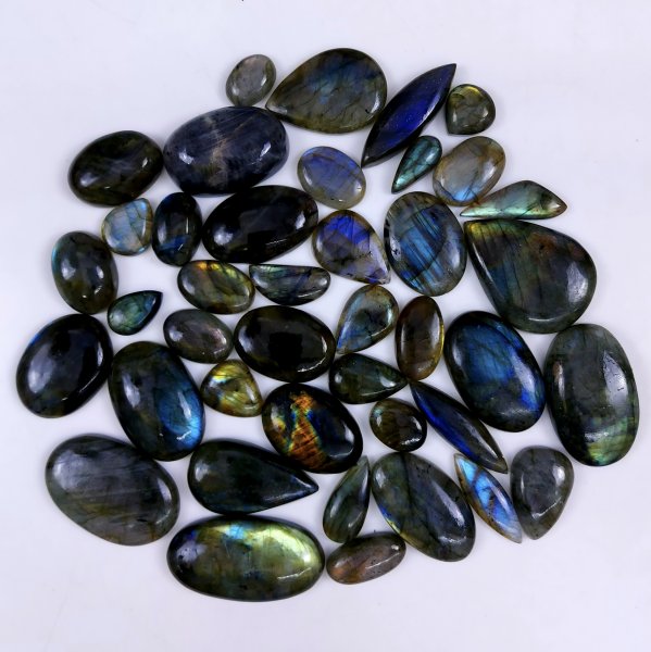 41pc 1518Cts Labradorite Cabochon Multifire Healing Crystal For Jewelry Supplies, Labradorite Necklace Handmade Wire Wrapped Gemstone Pendant 44x28 20x10mm#6297