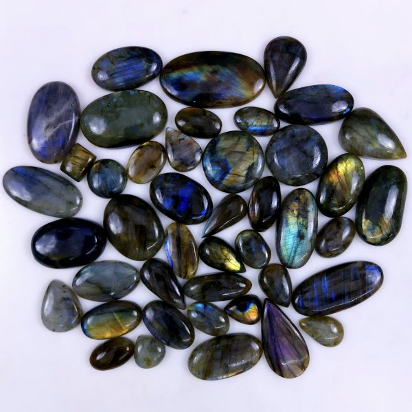 43pc 1545Cts Labradorite Cabochon Multifire Healing Crystal For Jewelry Supplies, Labradorite Necklace Handmade Wire Wrapped Gemstone Pendant 40x20 18x14mm#6298