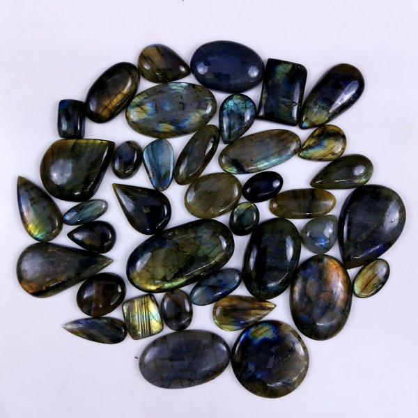 38pc 1544Cts Labradorite Cabochon Multifire Healing Crystal For Jewelry Supplies, Labradorite Necklace Handmade Wire Wrapped Gemstone Pendant 46x28 22x16mm#6321