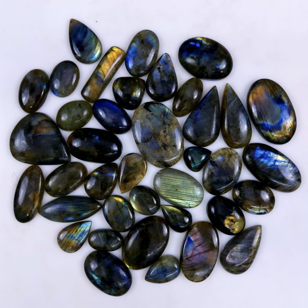 38pc 1370Cts Labradorite Cabochon Multifire Healing Crystal For Jewelry Supplies, Labradorite Necklace Handmade Wire Wrapped Gemstone Pendant 45x30 15x12mm#6326