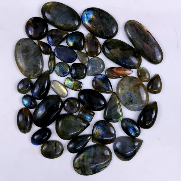 41pc 1376Cts Labradorite Cabochon Multifire Healing Crystal For Jewelry Supplies, Labradorite Necklace Handmade Wire Wrapped Gemstone Pendant 45x27 20x20mm#6335