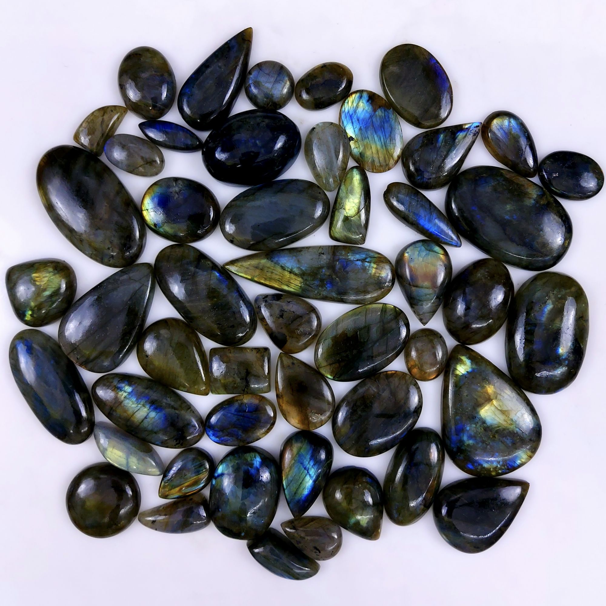 49pc 1675Cts Labradorite Cabochon Multifire Healing Crystal For Jewelry Supplies Labradorite Necklace Handmade Wire Wrapped Gemstone Pendant 46x33 16x12mm6344