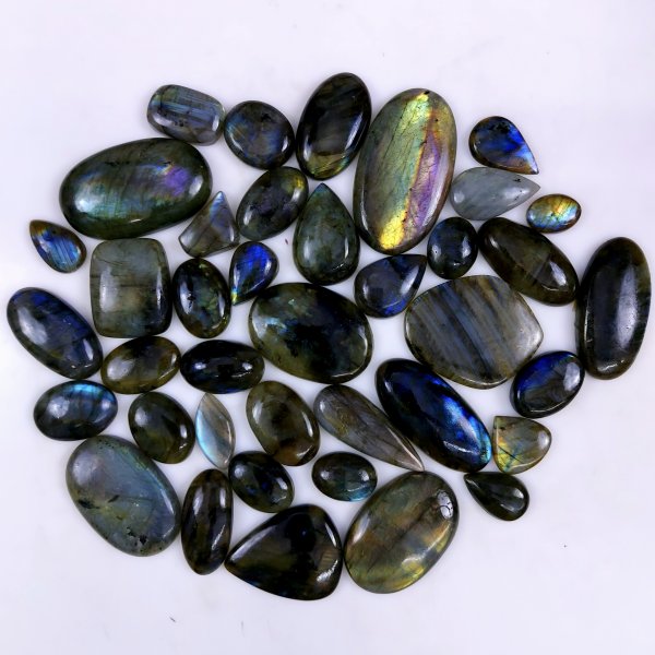 39pc 1636Cts Labradorite Cabochon Multifire Healing Crystal For Jewelry Supplies, Labradorite Necklace Handmade Wire Wrapped Gemstone Pendant 55x32 18x14mm#6354