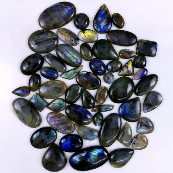 51pc 1652Cts Labradorite Cabochon Multifire Healing Crystal For Jewelry Supplies, Labradorite Necklace Handmade Wire Wrapped Gemstone Pendant 50x30 18x16mm#6356