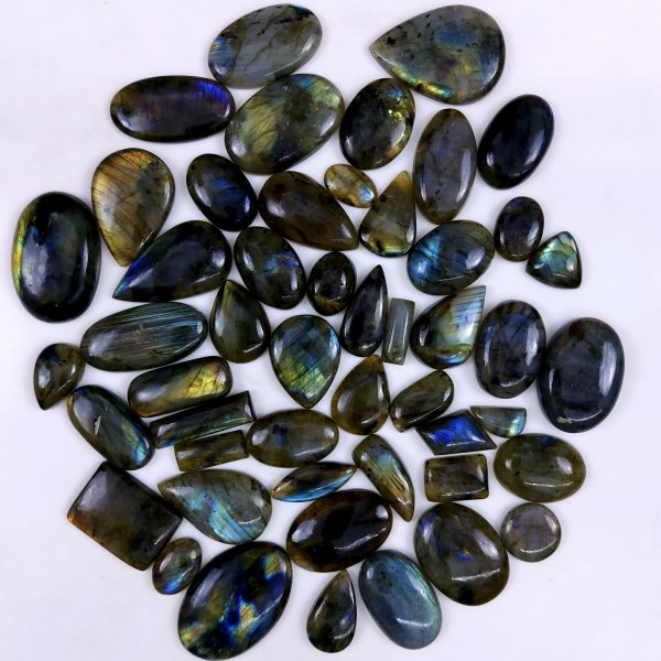 50pc 1521Cts Labradorite Cabochon Multifire Healing Crystal For Jewelry Supplies, Labradorite Necklace Handmade Wire Wrapped Gemstone Pendant 42x28 16x12mm#6357