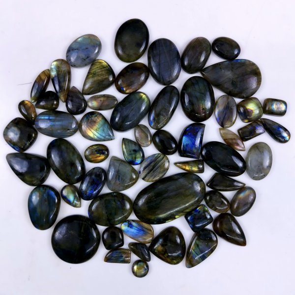 56pc 1681Cts Labradorite Cabochon Multifire Healing Crystal For Jewelry Supplies, Labradorite Necklace Handmade Wire Wrapped Gemstone Pendant 45x30 15x13mm#6359
