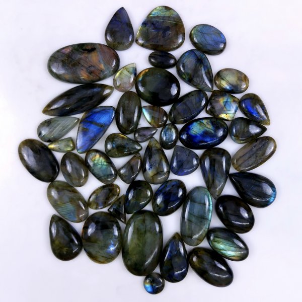 46pc 1687Cts Labradorite Cabochon Multifire Healing Crystal For Jewelry Supplies, Labradorite Necklace Handmade Wire Wrapped Gemstone Pendant 50x30 18x16mm#6362