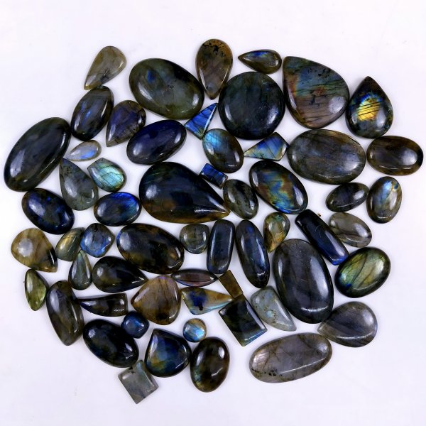 58pc 1839Cts Labradorite Cabochon Multifire Healing Crystal For Jewelry Supplies, Labradorite Necklace Handmade Wire Wrapped Gemstone Pendant 46x23  23x15mm#6371