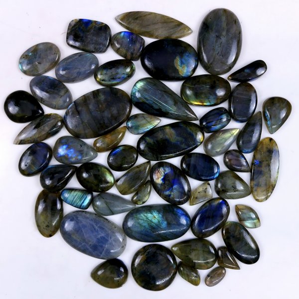 50pc 1673Cts Labradorite Cabochon Multifire Healing Crystal For Jewelry Supplies, Labradorite Necklace Handmade Wire Wrapped Gemstone Pendant 55x20 12x11mm#6375