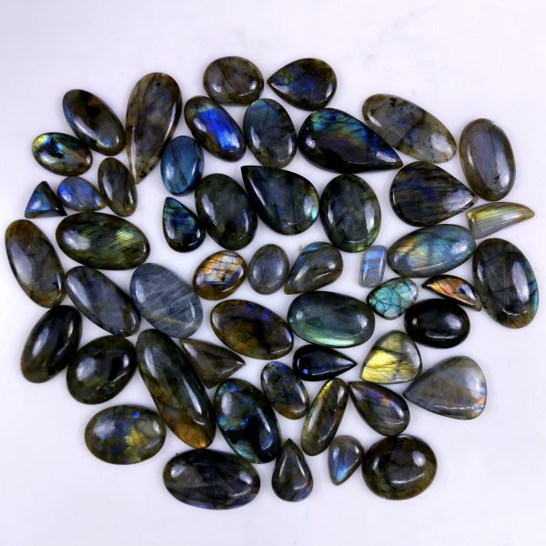 51pc 1747Cts Labradorite Cabochon Multifire Healing Crystal For Jewelry Supplies, Labradorite Necklace Handmade Wire Wrapped Gemstone Pendant 50x20 18x14mm#6378
