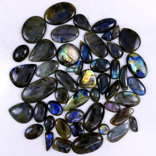 48pc 1837Cts Labradorite Cabochon Multifire Healing Crystal For Jewelry Supplies, Labradorite Necklace Handmade Wire Wrapped Gemstone Pendant 52x28 22x9mm#6380