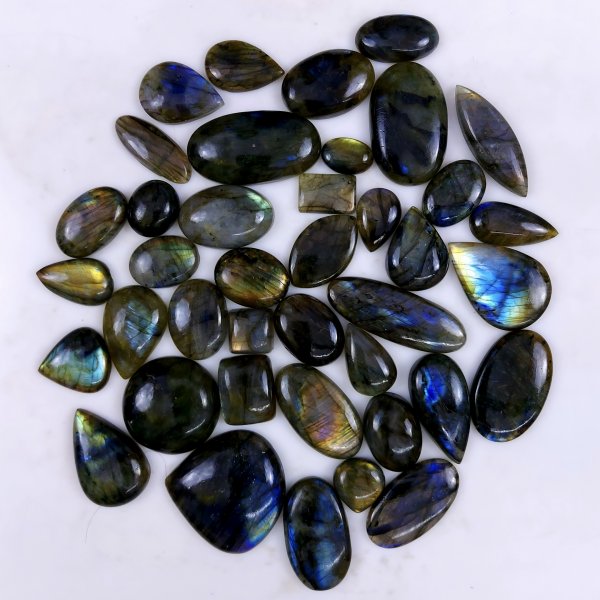 40pc 1430Cts Labradorite Cabochon Multifire Healing Crystal For Jewelry Supplies, Labradorite Necklace Handmade Wire Wrapped Gemstone Pendant 42x40  20x20mm#6386