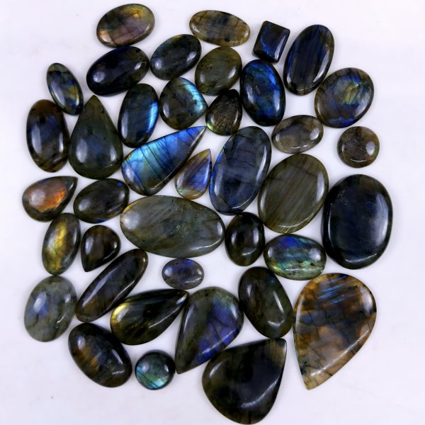 39pc 1560Cts Labradorite Cabochon Multifire Healing Crystal For Jewelry Supplies, Labradorite Necklace Handmade Wire Wrapped Gemstone Pendant 58x38 20x14mm#6387