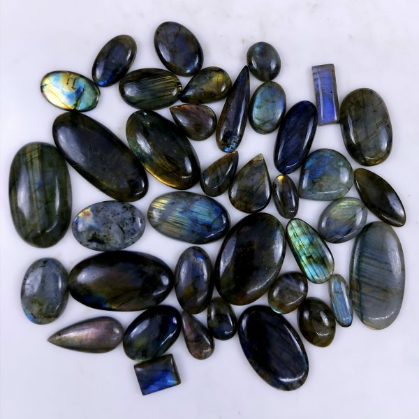 38pc 1511Cts Labradorite Cabochon Multifire Healing Crystal For Jewelry Supplies, Labradorite Necklace Handmade Wire Wrapped Gemstone Pendant 55x25  18x14mm#6388