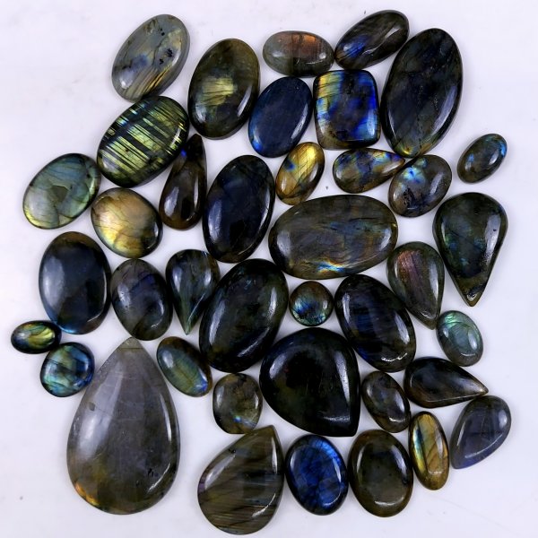 39pc 1487Cts Labradorite Cabochon Multifire Healing Crystal For Jewelry Supplies, Labradorite Necklace Handmade Wire Wrapped Gemstone Pendant 58x35 18x12mm#6389