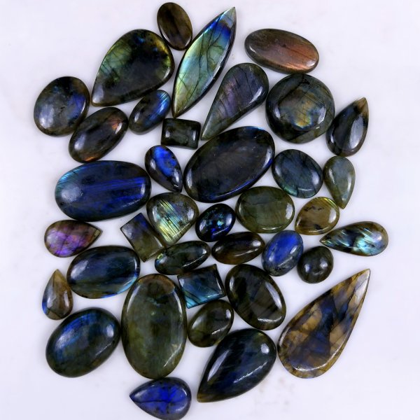 37pc 1544Cts Labradorite Cabochon Multifire Healing Crystal For Jewelry Supplies, Labradorite Necklace Handmade Wire Wrapped Gemstone Pendant 60x35 18x12mm#6396
