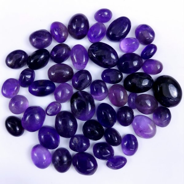 49 Pcs Lot 470Cts Natural Purple Amethyst Cabochon Lot, Loose Gemstone for Jewelry Making  18x15 9x6mm #6465