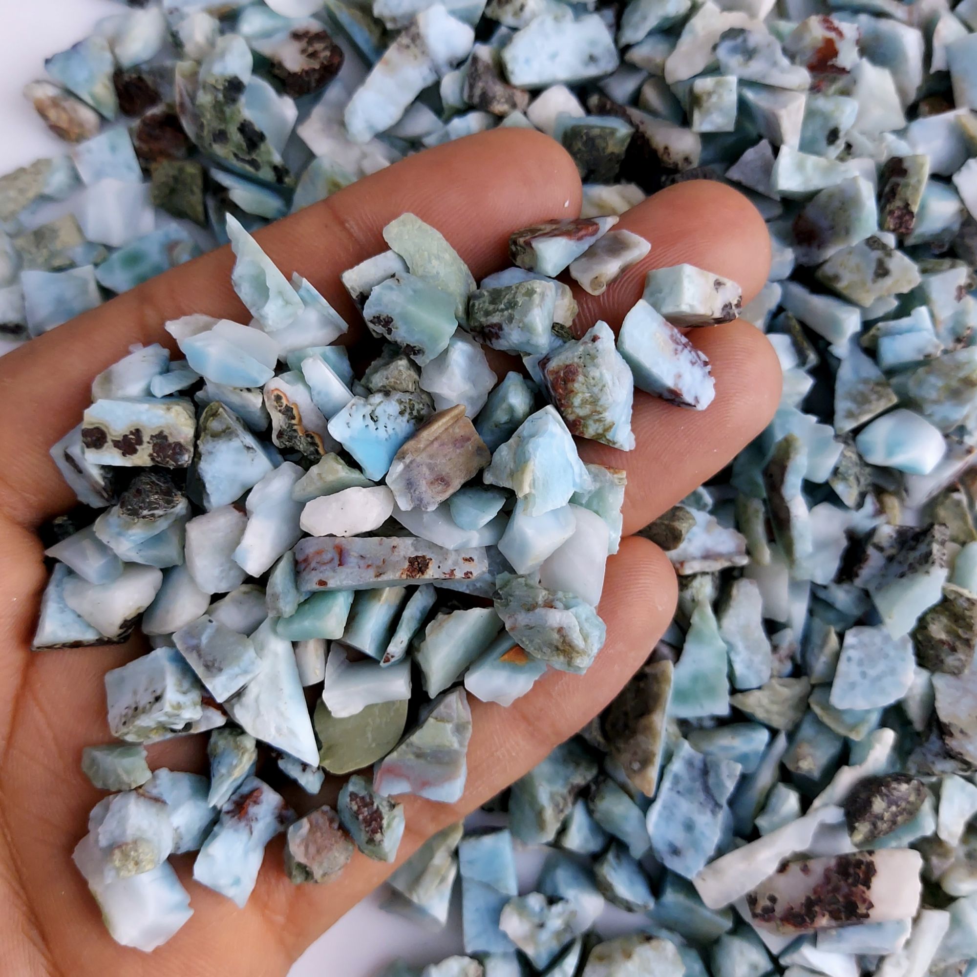2508Cts  Natural Blue Raw Larimar Rough Unpolished and Undrill Cabochon Gemstone Lot For Jewelry Making 20X6 11X6 mm#654