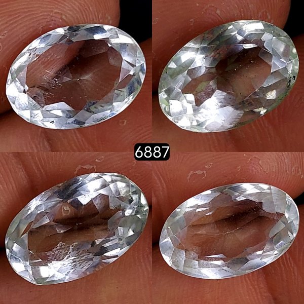 4Pcs 51Cts Natural Crystal Quartz Faceted Cabochon Gemstone Clear Quartz Crystal Loose Gemstone for Jewelry Making Mixed Shape Pendents 20x12 16x12mm#6887