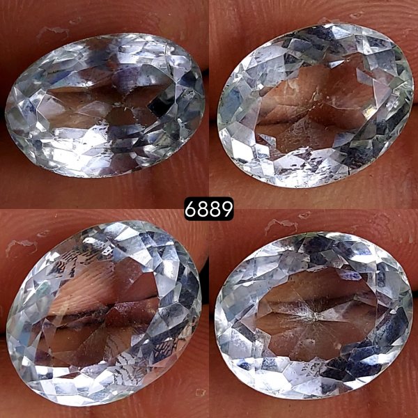 4Pcs 54Cts Natural Crystal Quartz Faceted Cabochon Gemstone Clear Quartz Crystal Loose Gemstone for Jewelry Making Mixed Shape Pendents 20x15 16x12mm#6889
