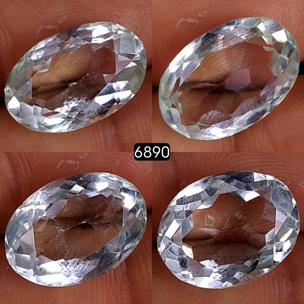 4Pcs 55Cts Natural Crystal Quartz Faceted Cabochon Gemstone Clear Quartz Crystal Loose Gemstone for Jewelry Making Mixed Shape Pendents 20x12 17x13mm#6890