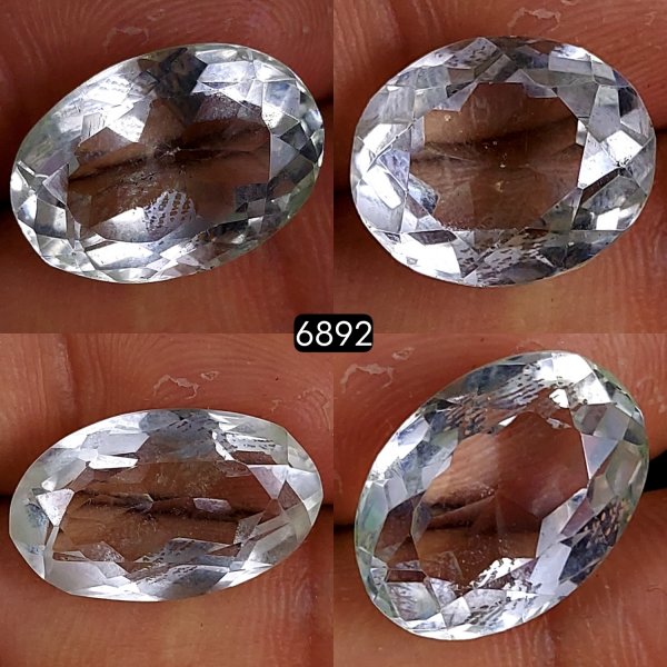 4Pcs 52Cts Natural Crystal Quartz Faceted Cabochon Gemstone Clear Quartz Crystal Loose Gemstone for Jewelry Making Mixed Shape Pendents 20x12 16x12mm#6892