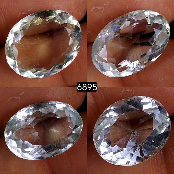 4Pcs 62Cts Natural Crystal Quartz Faceted Cabochon Gemstone Clear Quartz Crystal Loose Gemstone for Jewelry Making Mixed Shape Pendents 20x16 16x14mm#6895