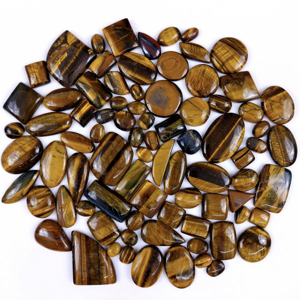 83Pcs 1677Cts Natural Tiger Eye Cabochon Loose Gemstone Tiger Eye Gemstone Smooth Both Side Polish Shiny Color Tiger Eye Gemstone 37x22 13x8mm#6908