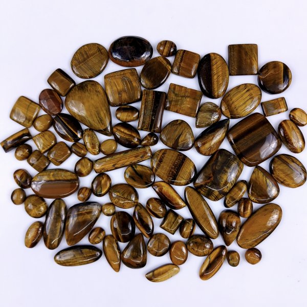 76Pcs 1655Cts Natural Tiger Eye Cabochon Loose Gemstone Tiger Eye Gemstone Smooth Both Side Polish Shiny Color Tiger Eye Gemstone 37x22 13x8mm#6972