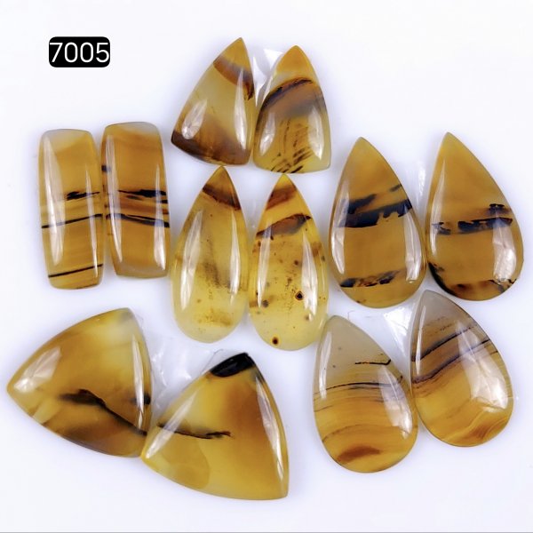 6Pairs 108Cts Natural montana agate cabochon for Jewelry Making Montana Agate Earring Pair Semi-Precious Gemstone 20x20 18x10mm#R-7005